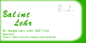 balint lehr business card